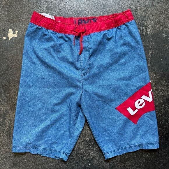 Levi’s Blue/Red Kids Youth Swim Trunks Swimwear Size Large 12-13 YRS - Picture 1 of 12
